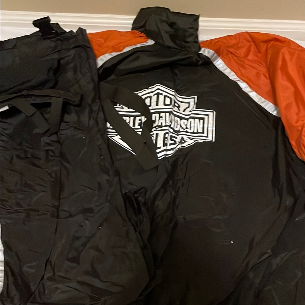 Harley-Davidson Black and Orange Rain Gear both Jacket and Pants